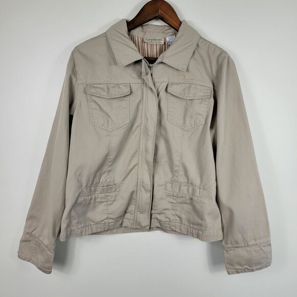 Longaberger Jackets & Blazers - Longaberger Homestead Women's Size Medium Full Zip Khaki Color Jacket